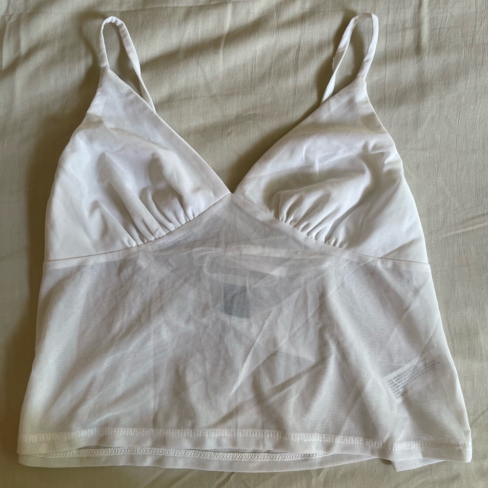 Wild Fable White Mesh Top